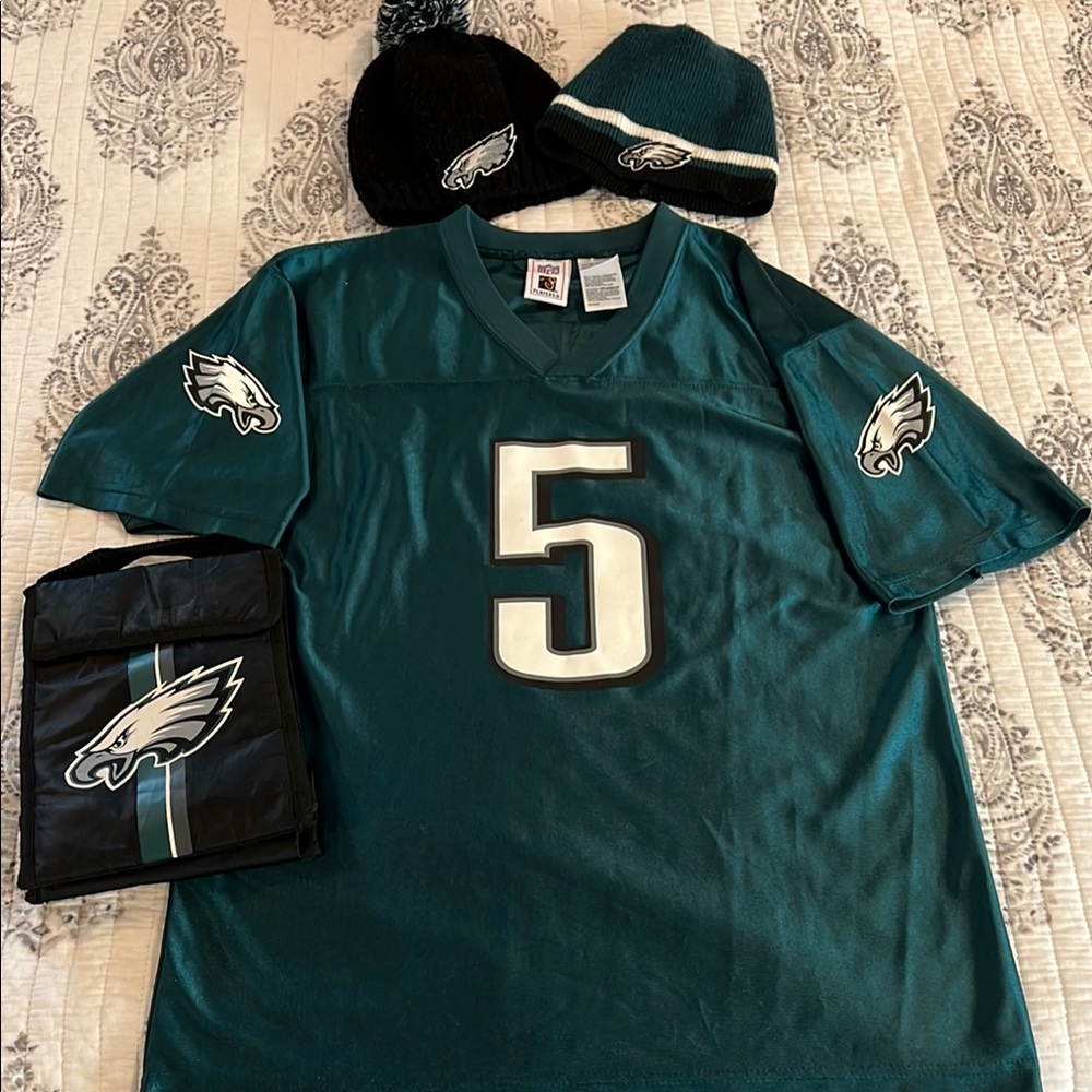 Philadelphia Eagles Green Jersey, Beanie Set, insulated bag